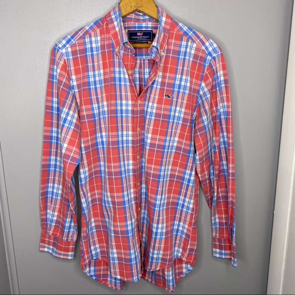 VINEYARD VINES Plaid Slim Fit Whale Button Down Shirt